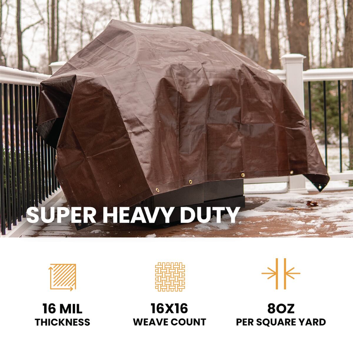 15' x 15' Super Heavy Duty Poly Tarp - Grayman Trading Company