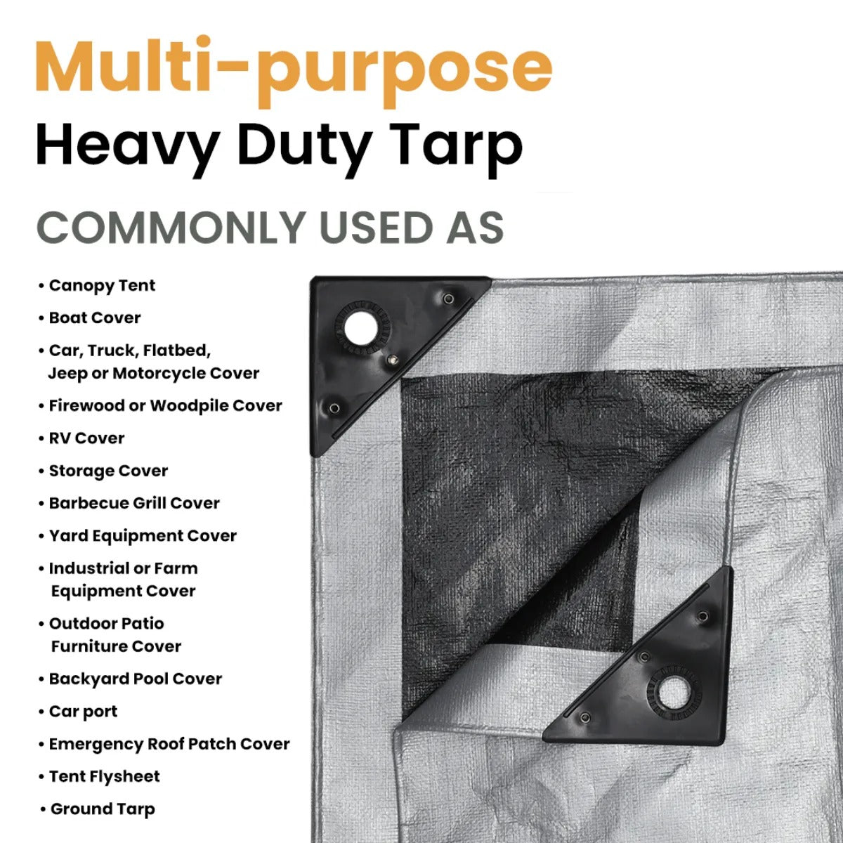 20’ x 20’ Super Heavy Duty Poly Tarp - Grayman Trading Company
