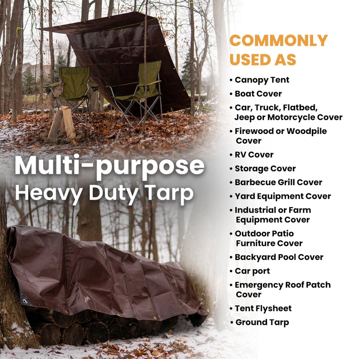 20’ x 20’ Super Heavy Duty Poly Tarp - Grayman Trading Company