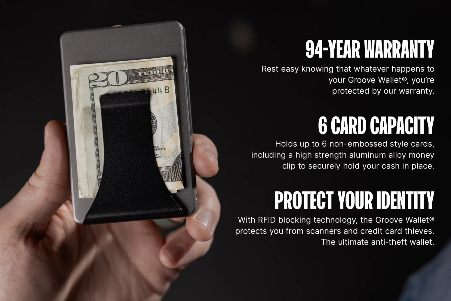 Groove Wallet with Money Clip