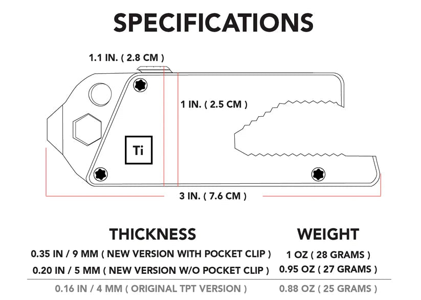 BIG IDEA DESIGN - TPT Slide : Titanium Pocket Tool (Stonewashed) - Grayman Trading Company