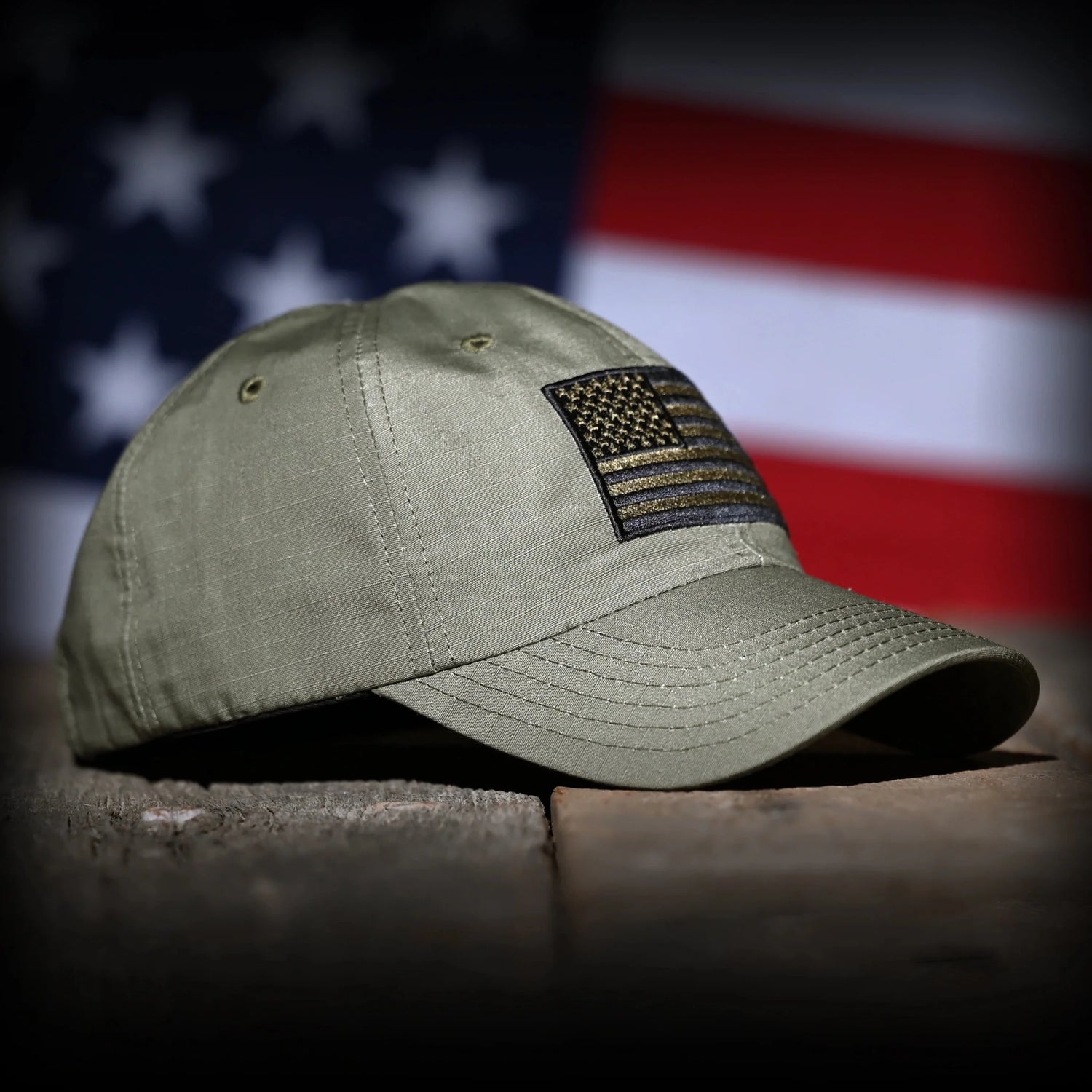 Freedom Fatigues Ranger Green Ripstop Full Fabric American Flag Range Hat - Grayman Trading Company