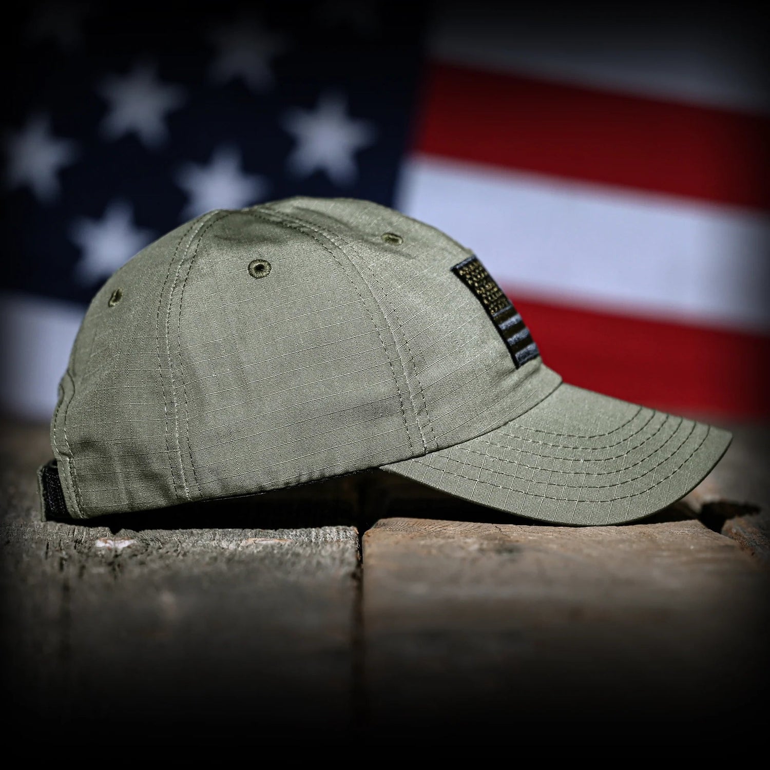 Freedom Fatigues Ranger Green Ripstop Full Fabric American Flag Range Hat - Grayman Trading Company