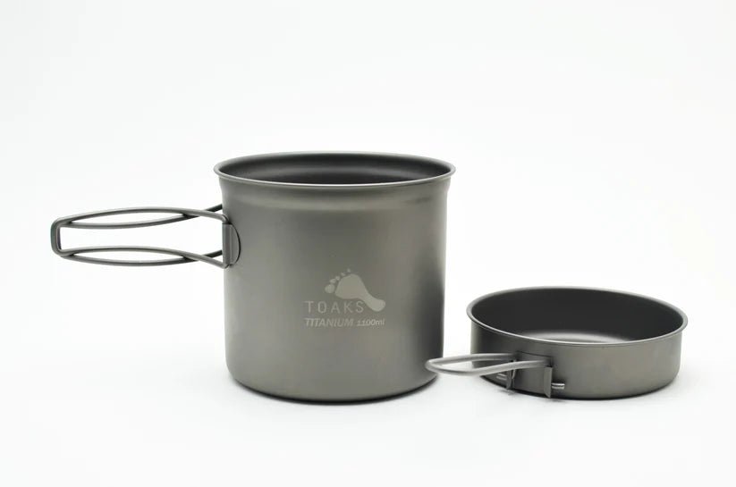 Toaks Titanium 1100ml Pot with Pan - Grayman Trading Company