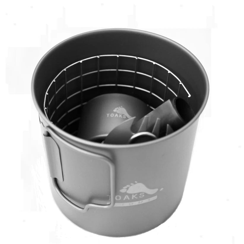 TOAKS Titanium Alcohol Stove Cook System with 650ml Pot - Grayman Trading Company