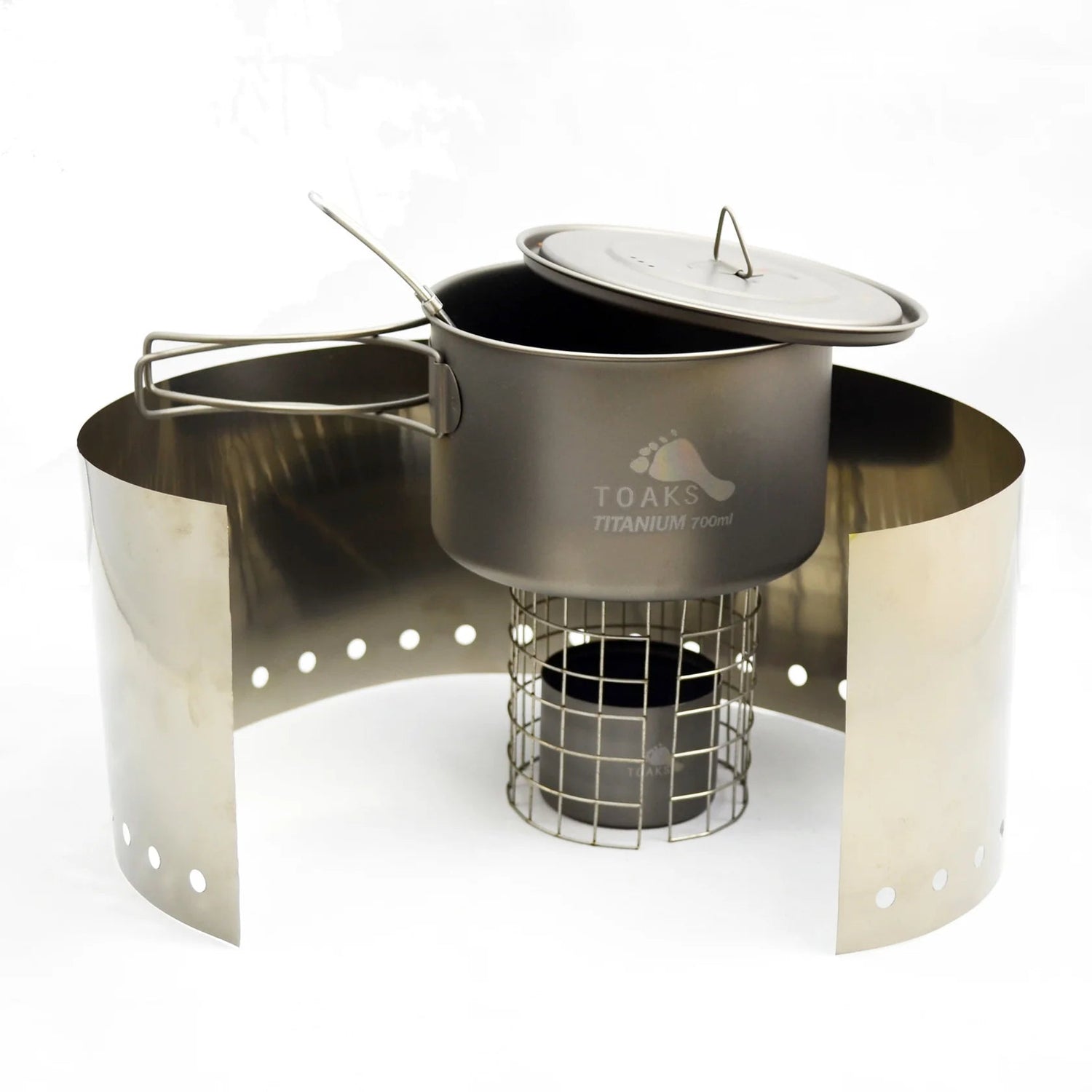 TOAKS Titanium Alcohol Stove Cook System with 700ml Pot - Grayman Trading Company