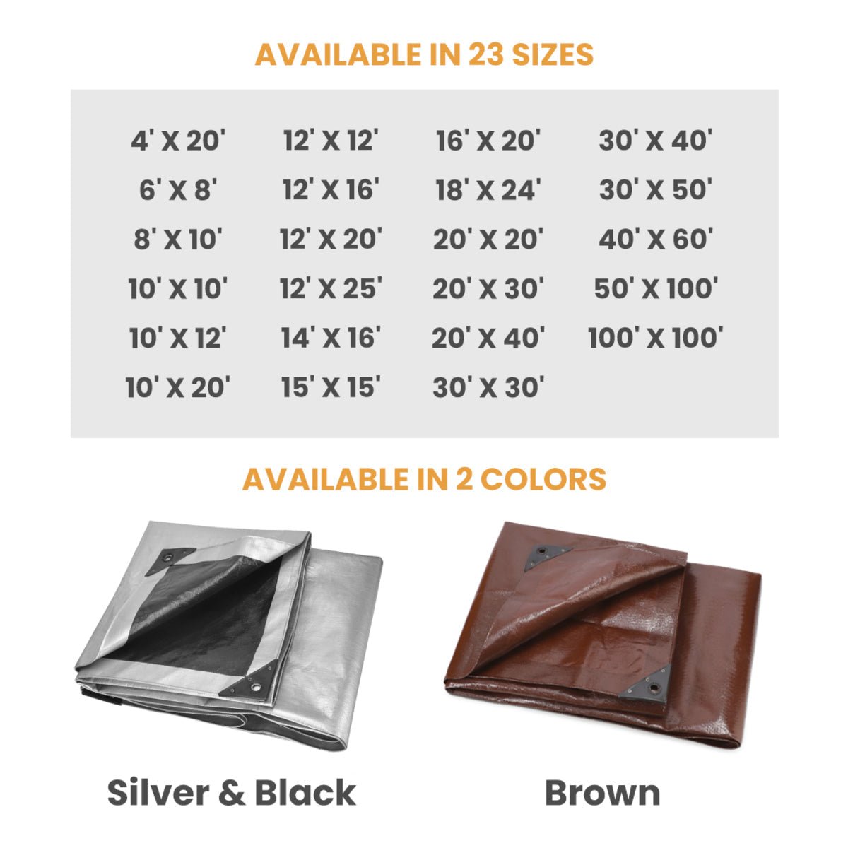 8’ x 10’ Super Heavy Duty Poly Tarp - Grayman Trading Company