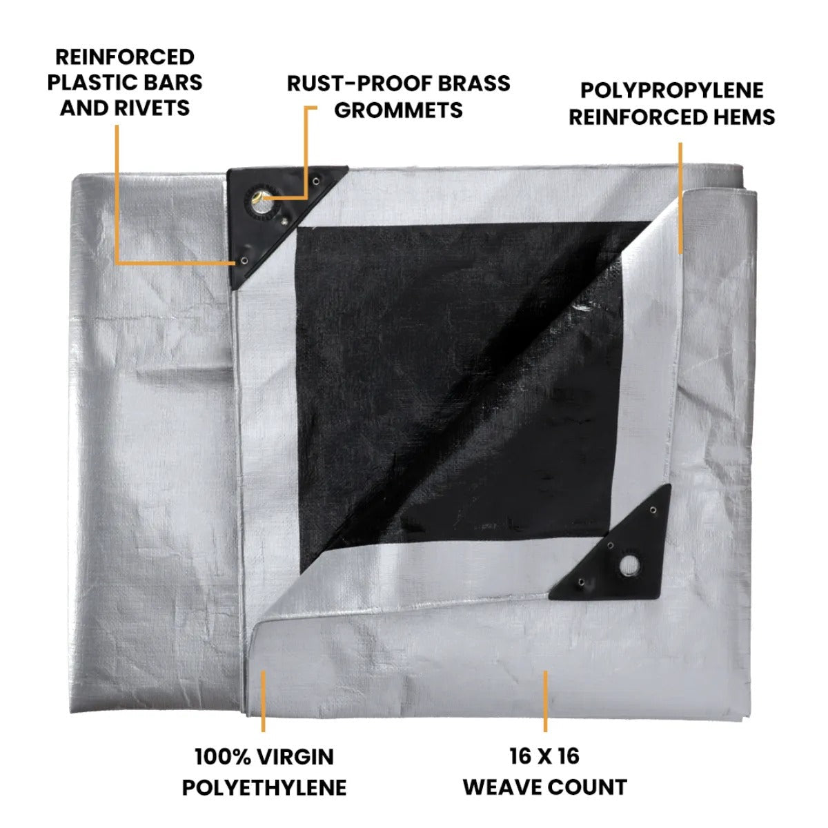 8’ x 10’ Super Heavy Duty Poly Tarp - Grayman Trading Company