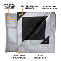 8’ x 10’ Super Heavy Duty Poly Tarp - Grayman Trading Company