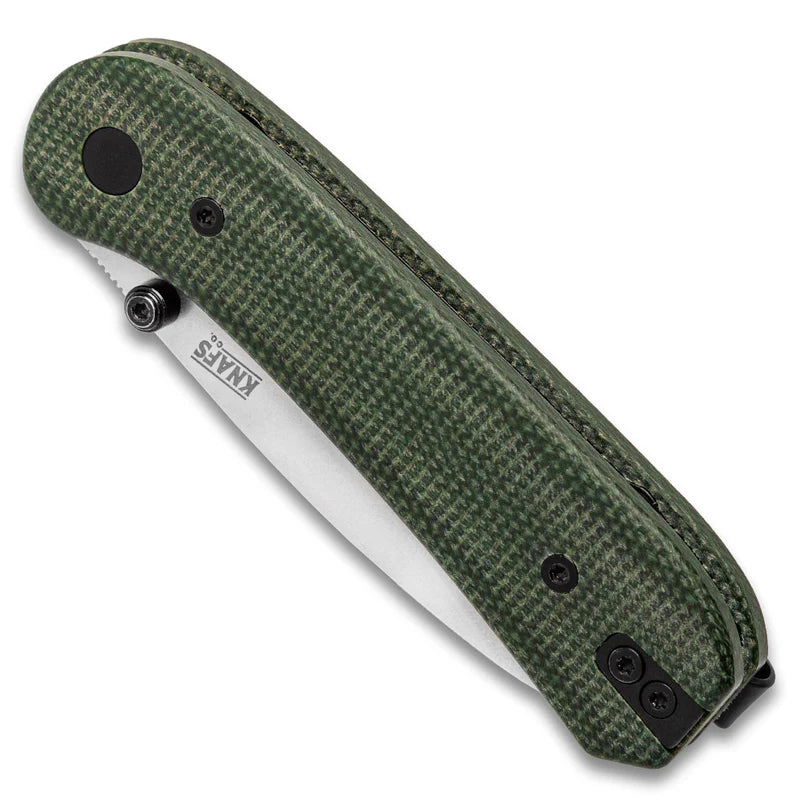 KNAFS Lander 1 Pocket Knife - Contoured Green Micarta - 14C28N