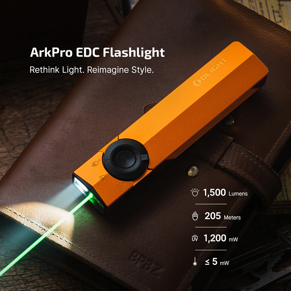 Olight ArkPro – Flat Unibody EDC Flashlight with Multi-Light Sources