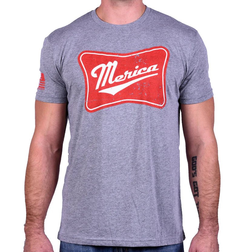 Freedom Fatigues Men's 'Merica Patriotic T-Shirt - Heather Charcoal - Grayman Trading Company