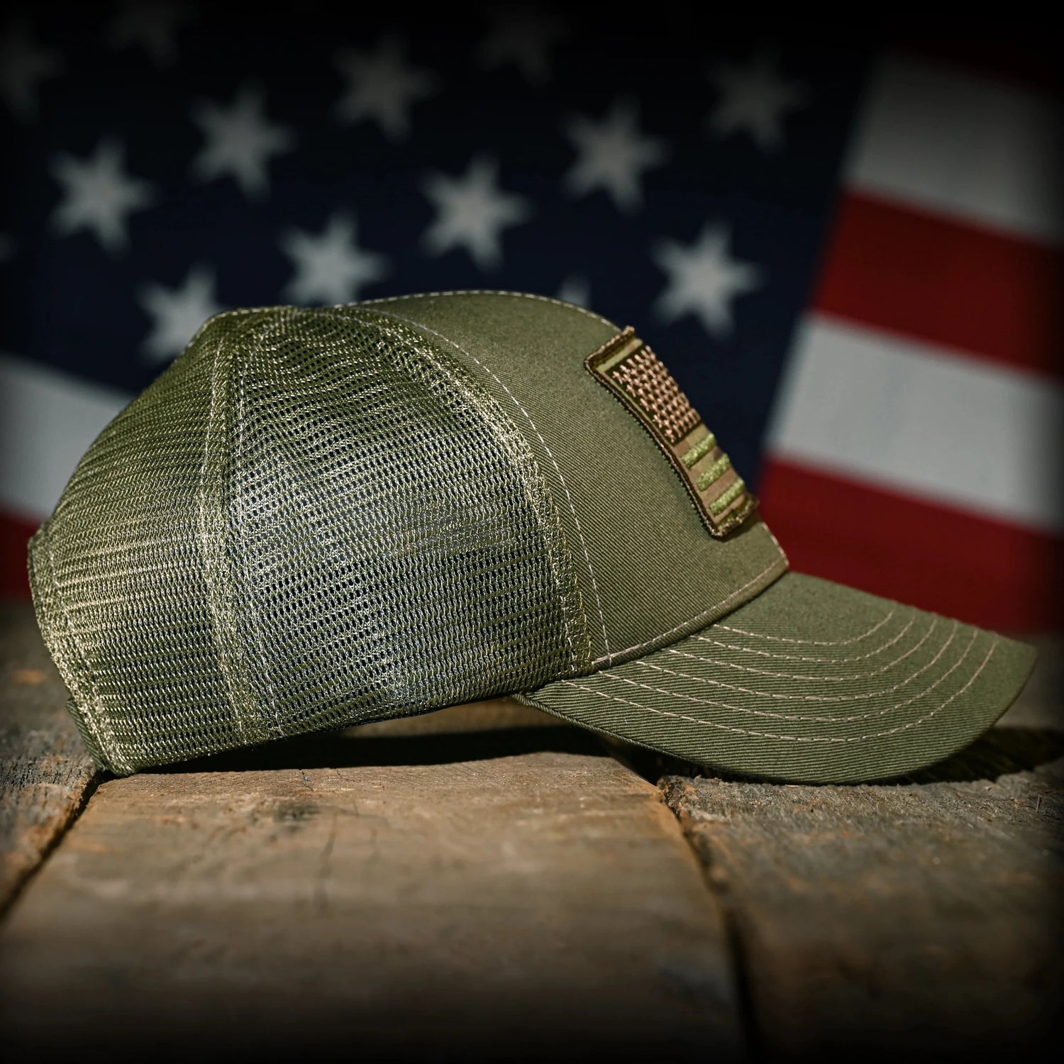 Freedom Fatigues MultiCam Flag Patch OD Green Ball Cap - Grayman Trading Company
