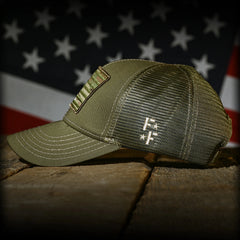 Freedom Fatigues MultiCam Flag Patch OD Green Ball Cap - Grayman Trading Company
