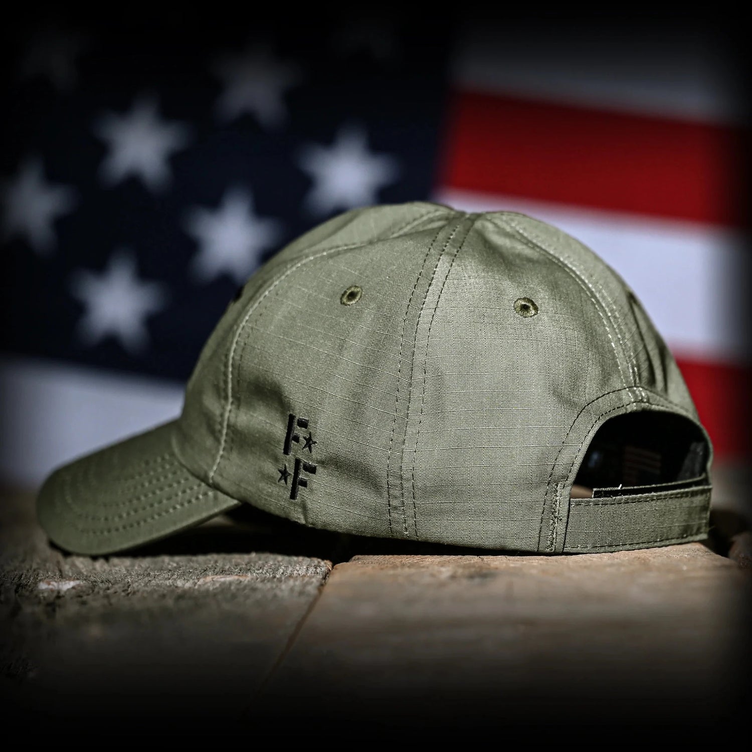 Freedom Fatigues Ranger Green Ripstop Full Fabric American Flag Range Hat - Grayman Trading Company