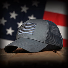 Freedom Fatigues Tonal Blue - Gray American Flag Hat - Grayman Trading Company