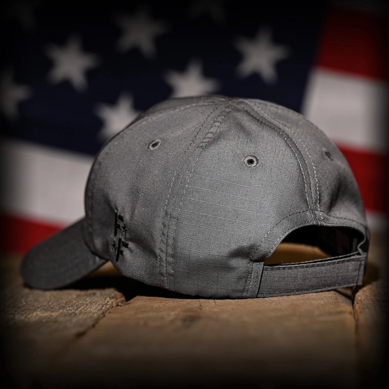 Freedom Fatigues Wolf Grey Full Fabric American Flag Range Hat - Grayman Trading Company