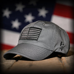 Freedom Fatigues Wolf Grey Full Fabric American Flag Range Hat - Grayman Trading Company
