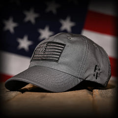 Freedom Fatigues Wolf Grey Full Fabric American Flag Range Hat - Grayman Trading Company