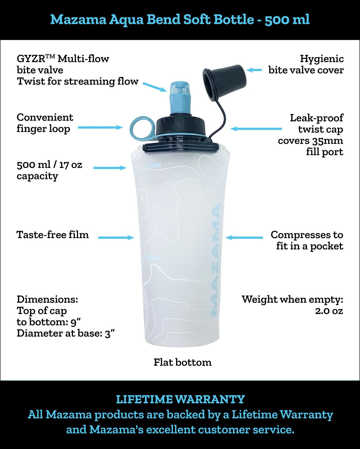 Mazama Aqua Bend Soft Collapsible Bottles - Grayman Trading Company