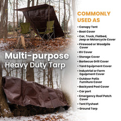 Super Heavy Duty Poly Tarp Cover Thick 16 Mil, 8 oz - Grayman Trading Company