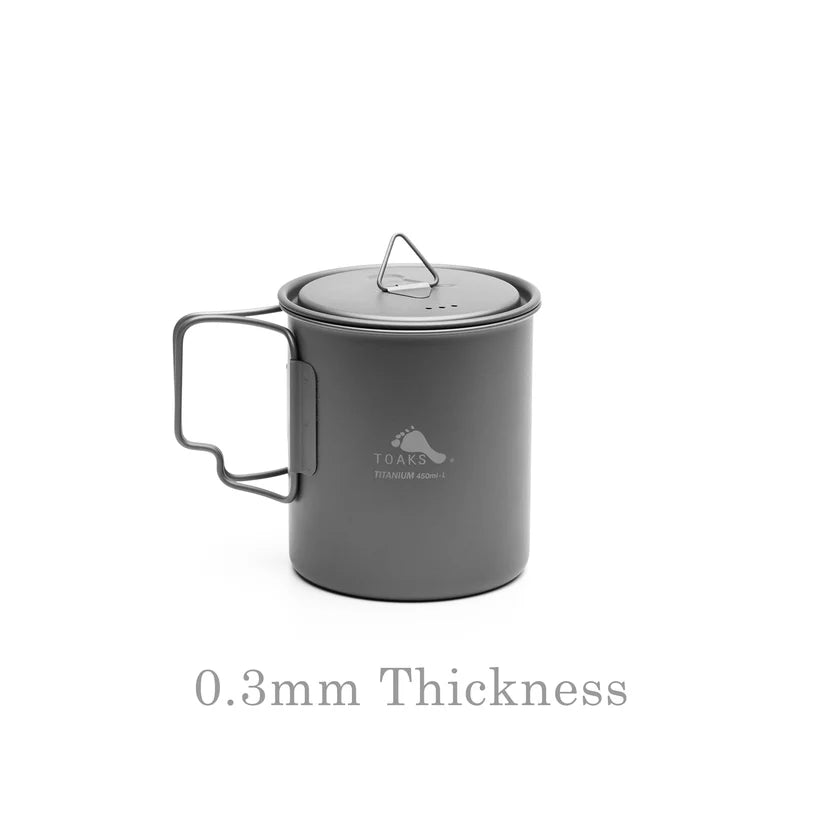 Toaks Ultralight Titanium 450ml Cup with Lid - Grayman Trading Company