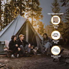 USED - 13' Regatta Bell Tent - Boulder Gray - Grayman Trading Company